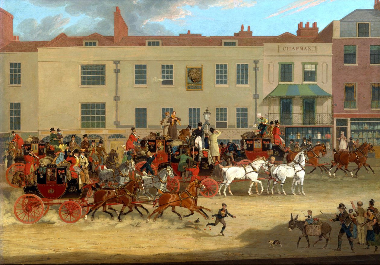 Poczta Północnego Kraju w Pawie, Islington autorstwa James Pollard