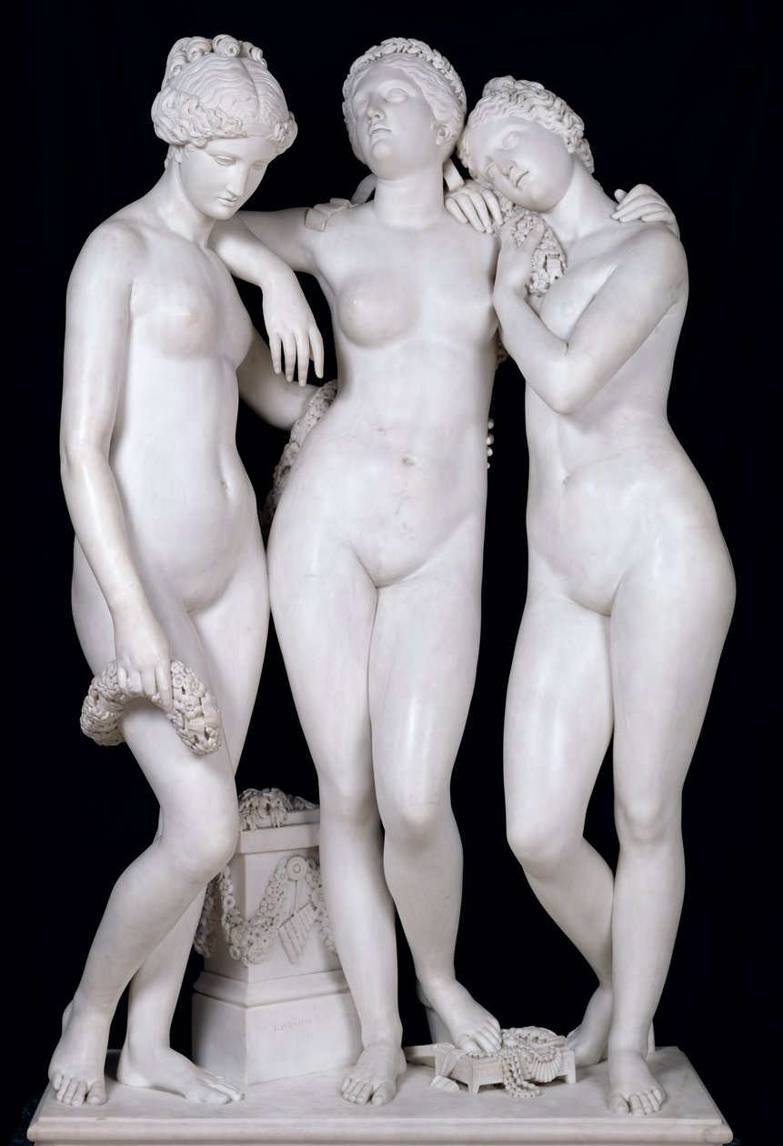 Trzy Gracje, 1831 (marmur) (zobacz szczegóły 164658, 164659) autorstwa James Pradier