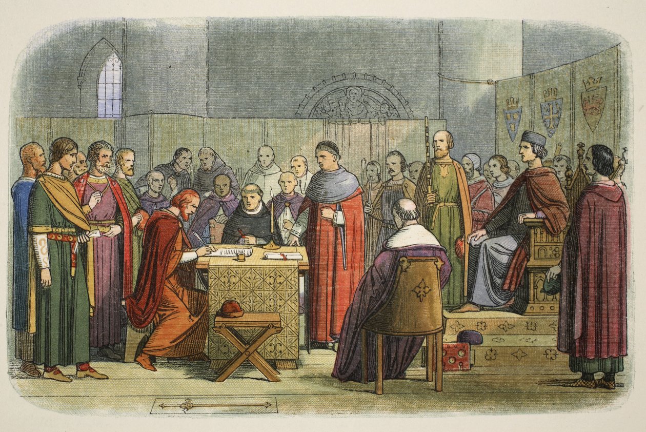 Edward uznany za suzerena Szkocji, 1290, od A Chronicle of England BC 55 do AD 1485, wyd. Londyn, 1863 r. autorstwa James William Edmund Doyle