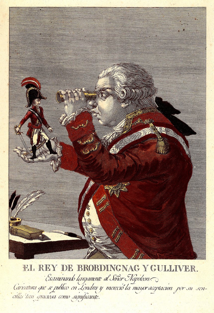 Król Brobdingnac i Guliwera autorstwa James (after) Gillray
