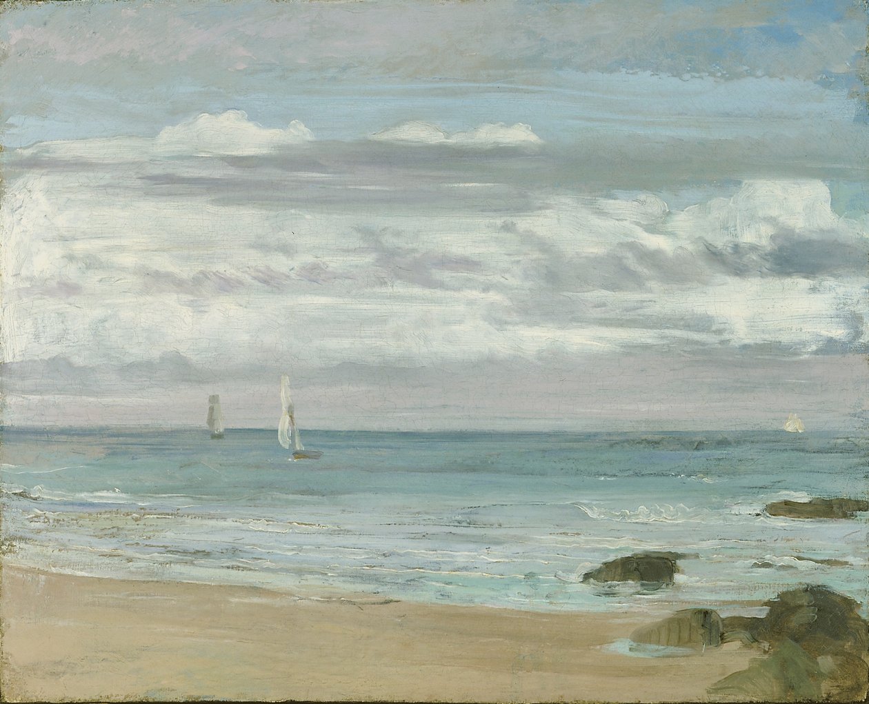 Niebieski i srebrny: Trouville, ok. 1865 autorstwa James Abbott McNeill Whistler