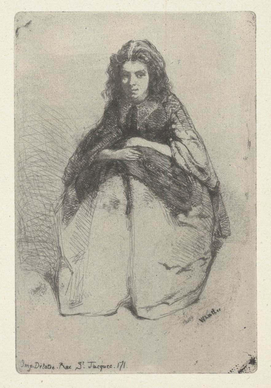 Fumette, ok.1857 (trawienie i sucha igła) autorstwa James Abbott McNeill Whistler