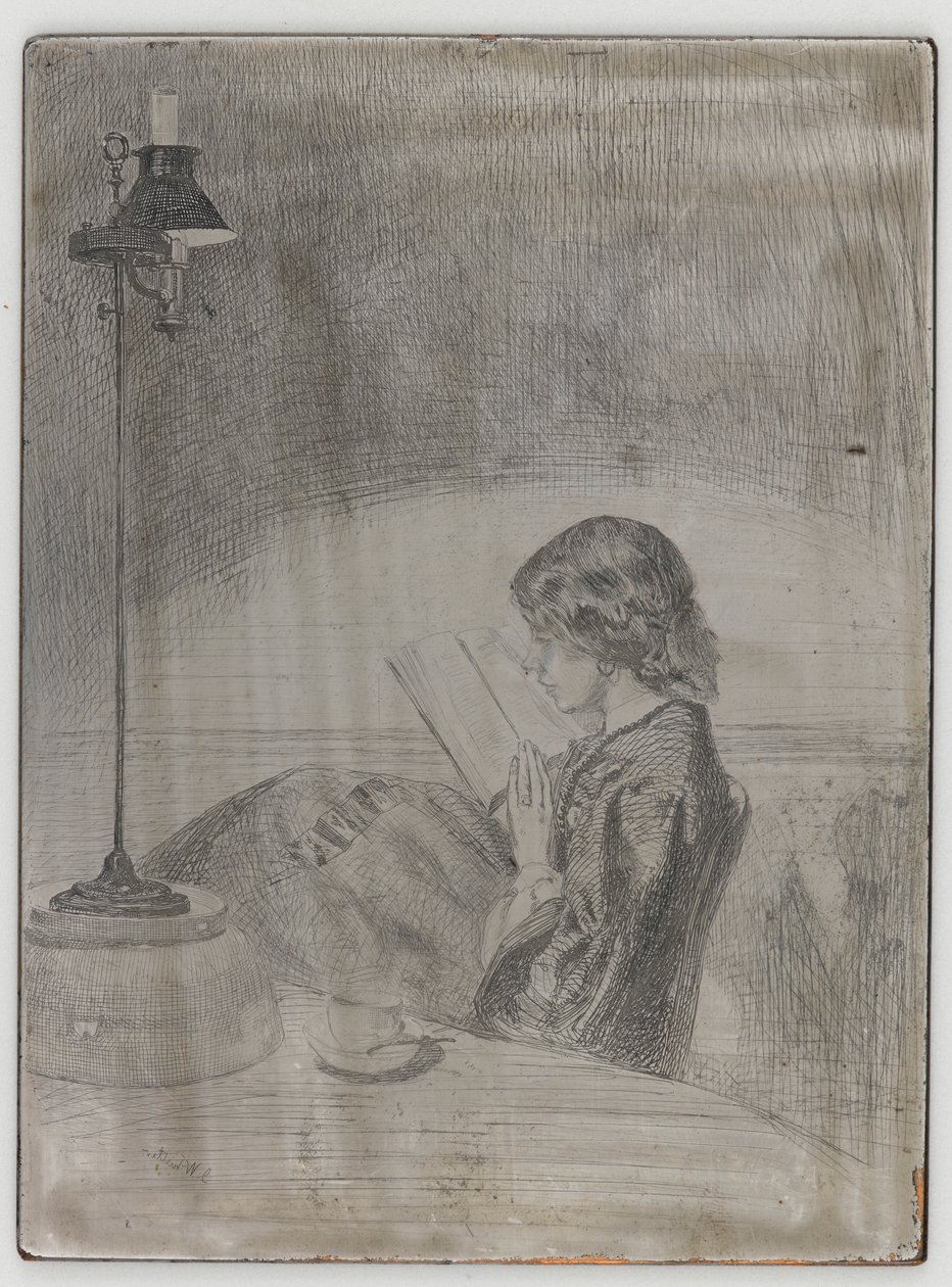 Czytanie przy lampie, 1858. autorstwa James Abbott McNeill Whistler