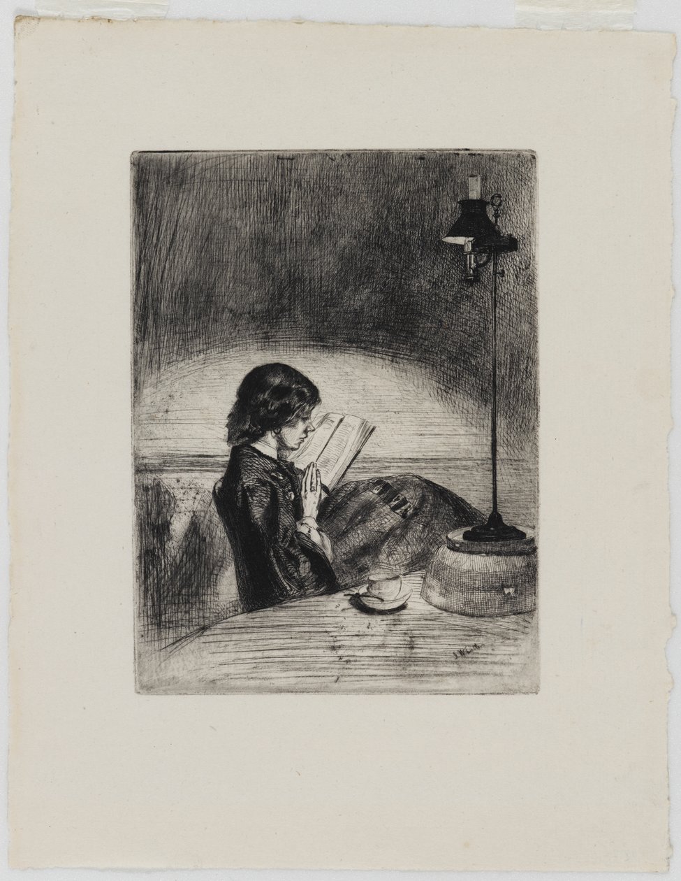 Czytanie przy lampie, 1858. autorstwa James Abbott McNeill Whistler