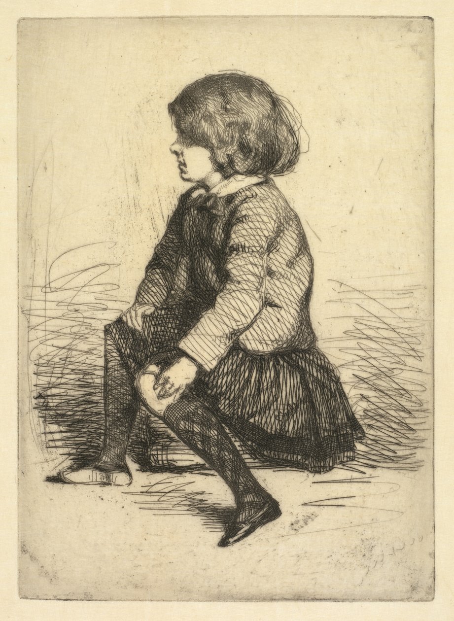 Seymour Haden Jr., w pozycji siedzącej. autorstwa James Abbott McNeill Whistler