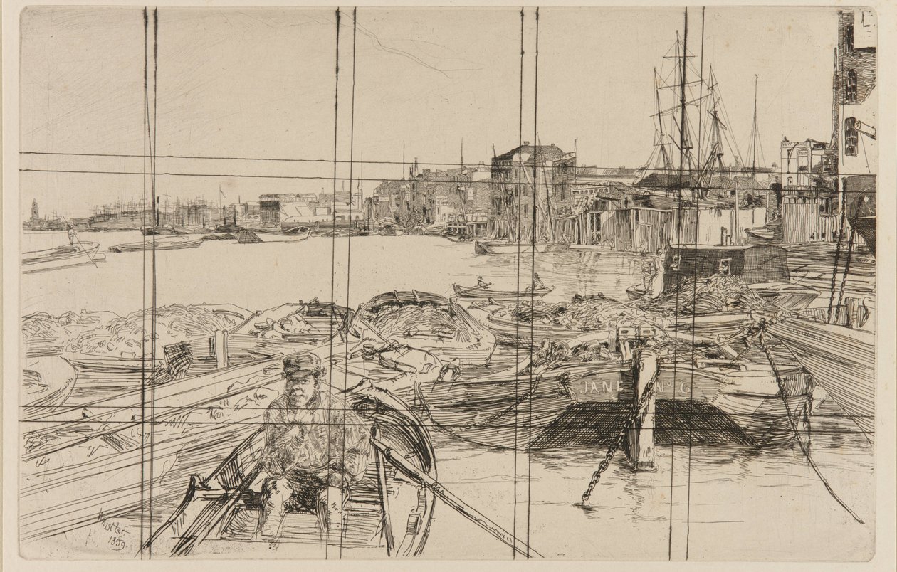 Basen, 1859. autorstwa James Abbott McNeill Whistler