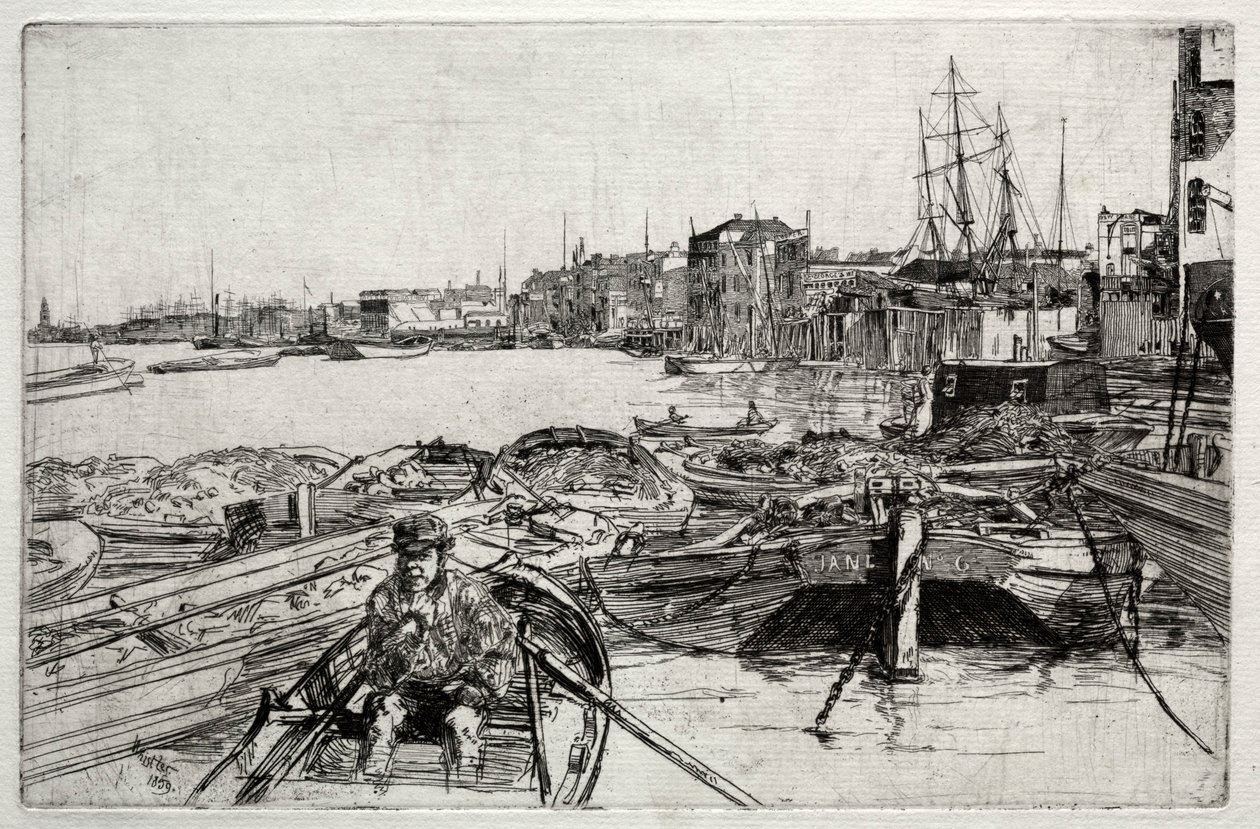 Basen, 1859. autorstwa James Abbott McNeill Whistler