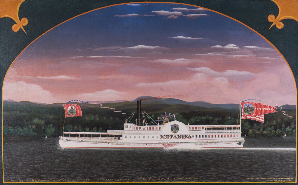 Parowiec wiosłowy Metamora, 1859 autorstwa James Bard