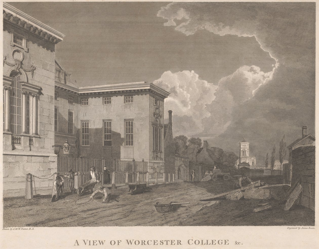 Widok Worcester College & c. autorstwa James Basire