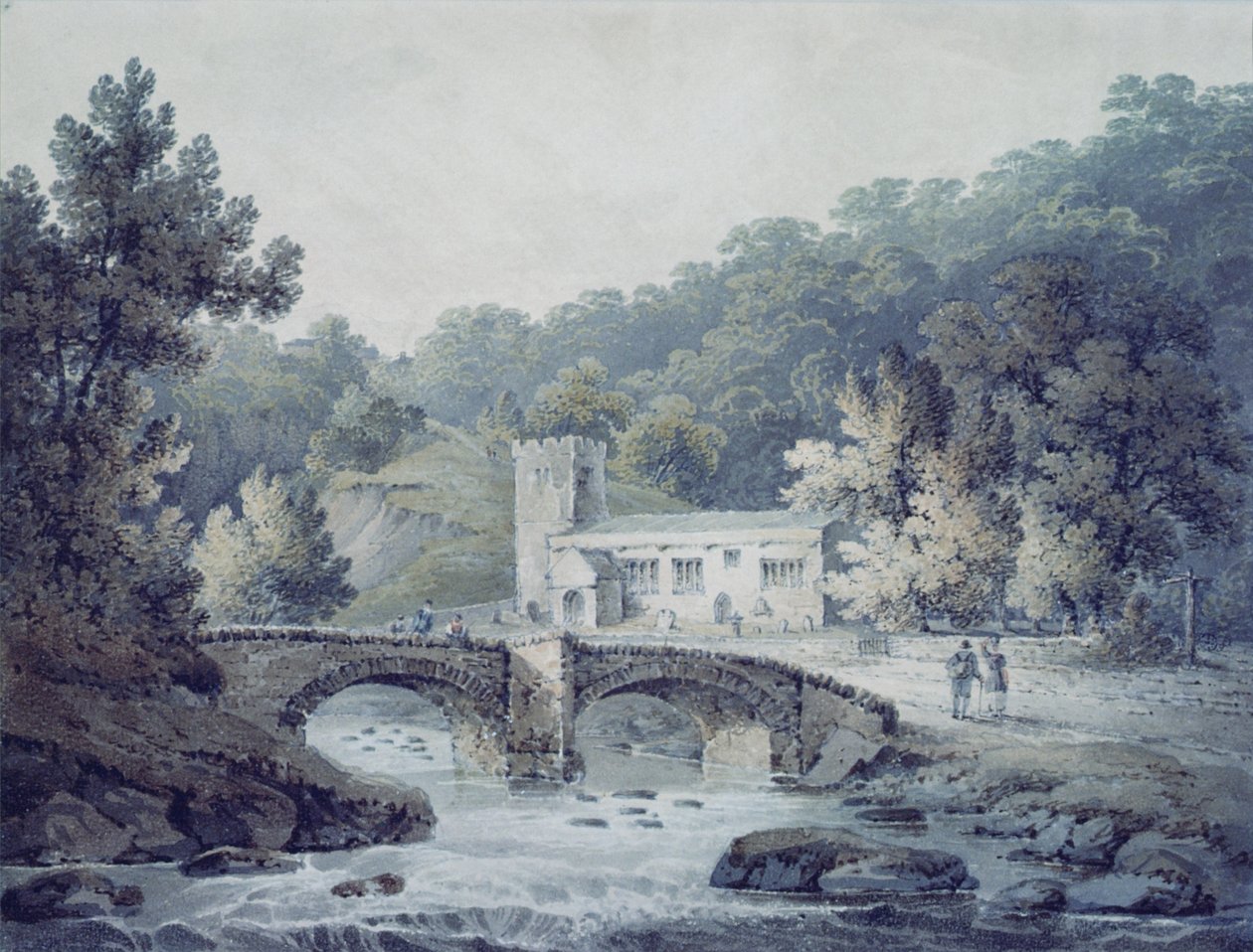 Kościół i most, Hubberholme, Yorkshire autorstwa James Bourne