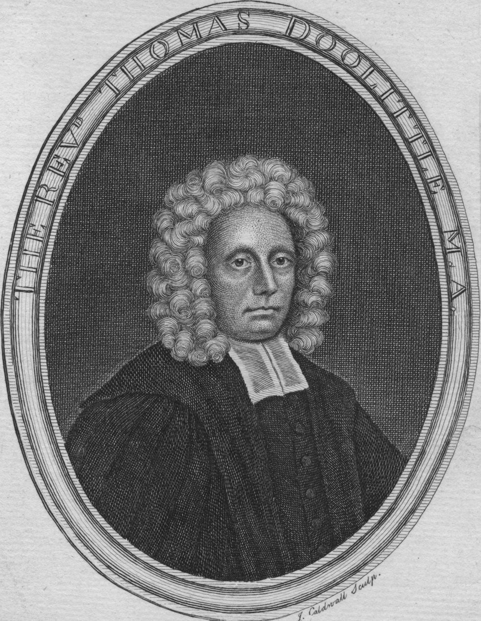 Wielebny Thomas Doolittle mgr, ok. 1775. autorstwa James Caldwall