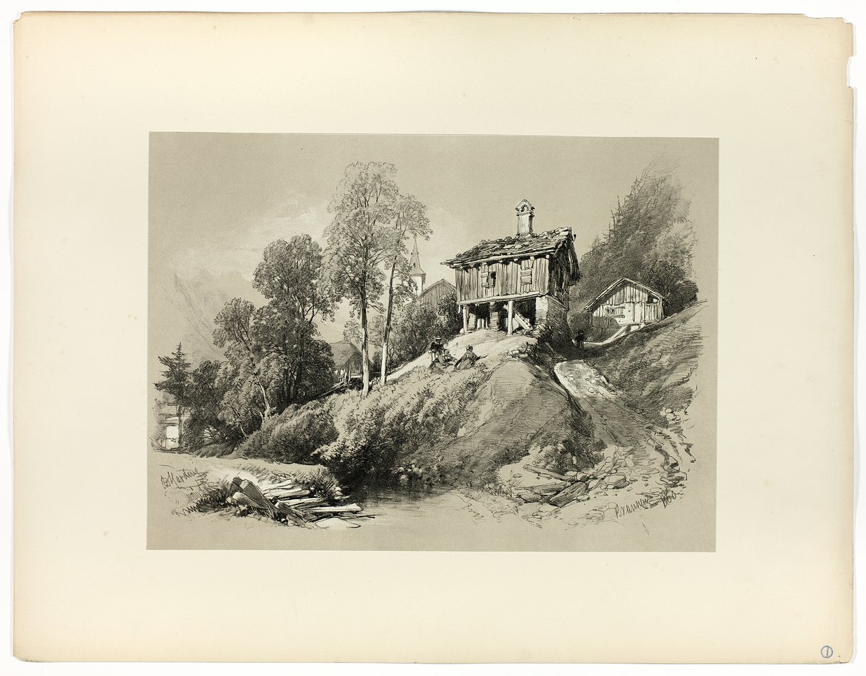 Brunnen, z Picturesque Selections autorstwa James Duffield Harding