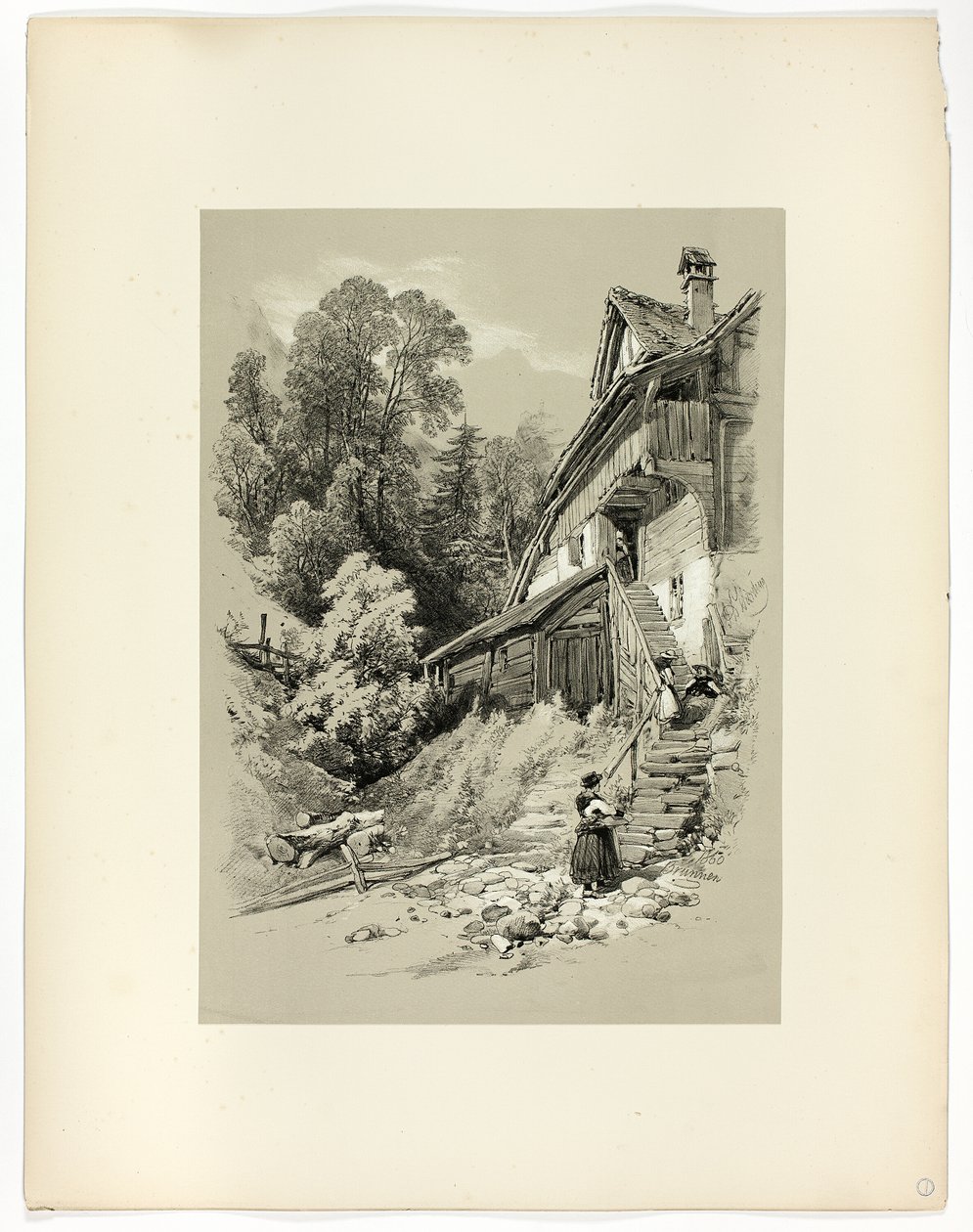 Brunnen, z Picturesque Selections autorstwa James Duffield Harding