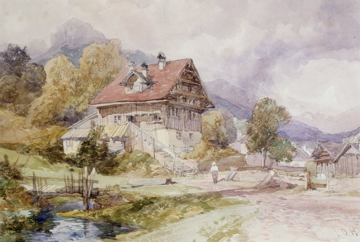 Domek, Brunnen, Jezioro Czterech Kantonów autorstwa James Duffield Harding