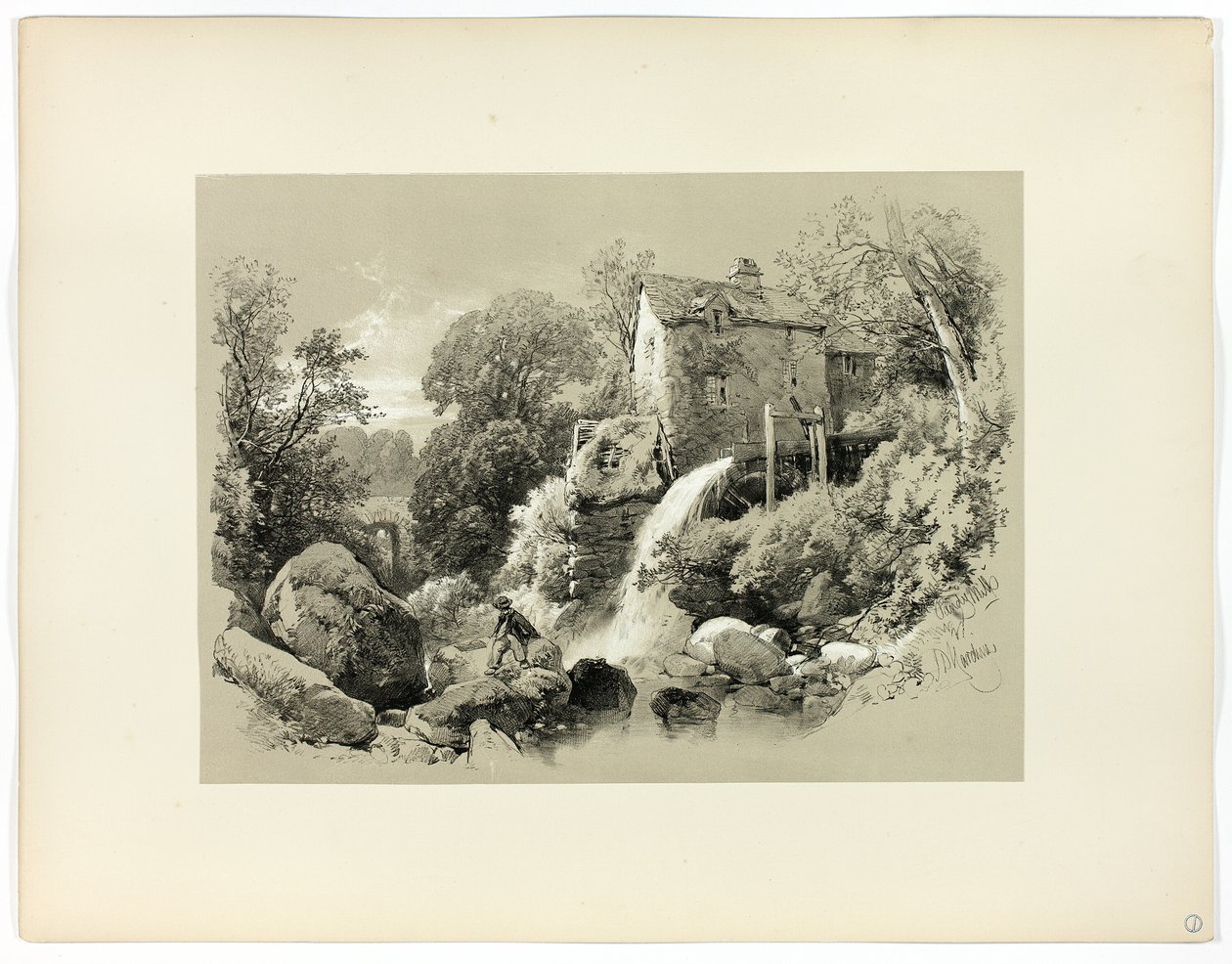 Pandy Mill, z Picturesque Selections autorstwa James Duffield Harding