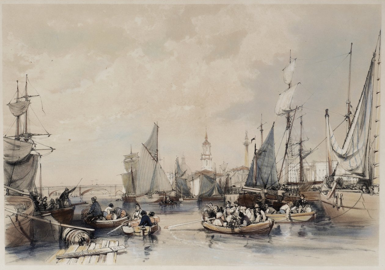 Port w Londynie, 1834 autorstwa James Duffield Harding