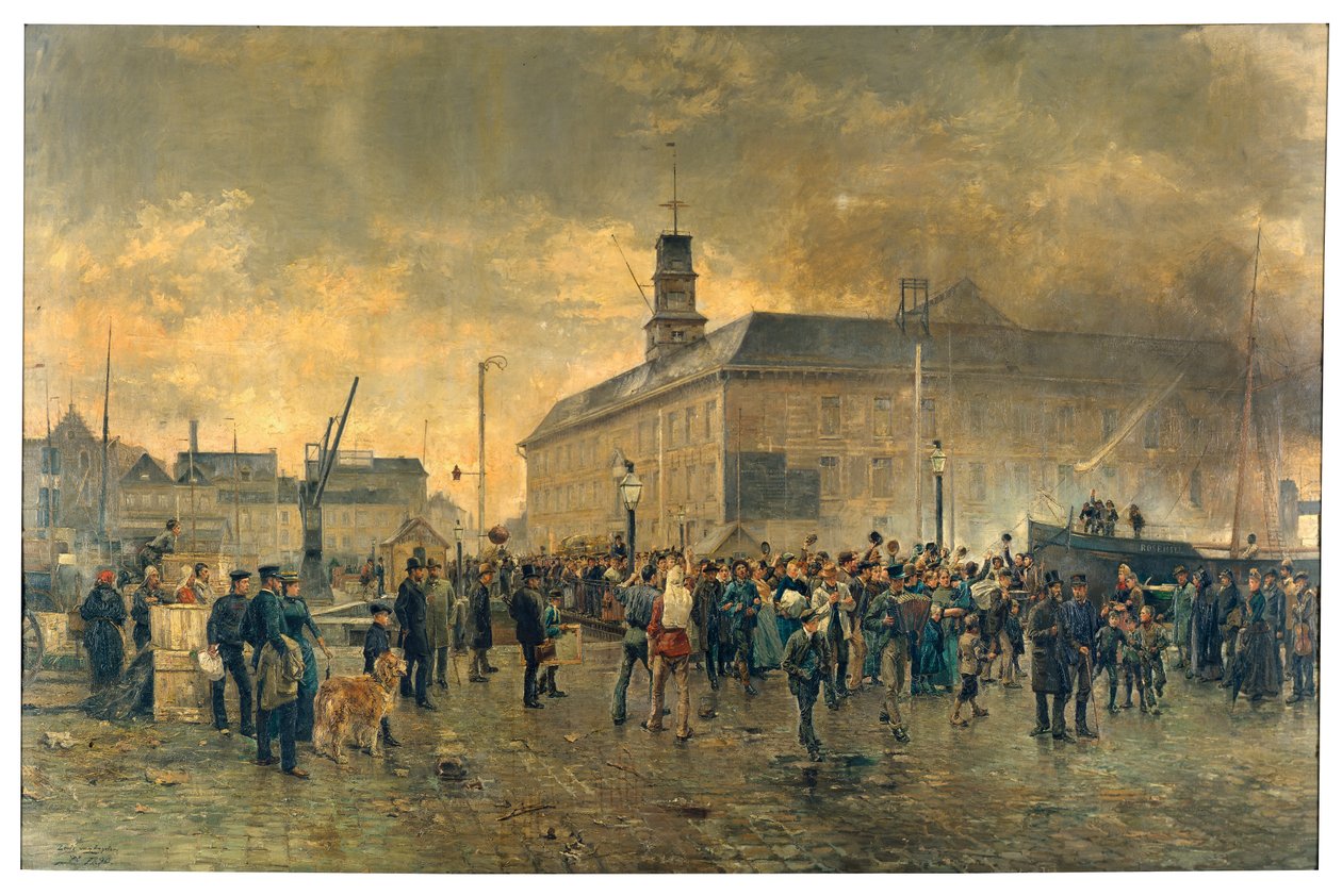 Emigranci belgijscy (olej na płótnie) autorstwa James Ensor
