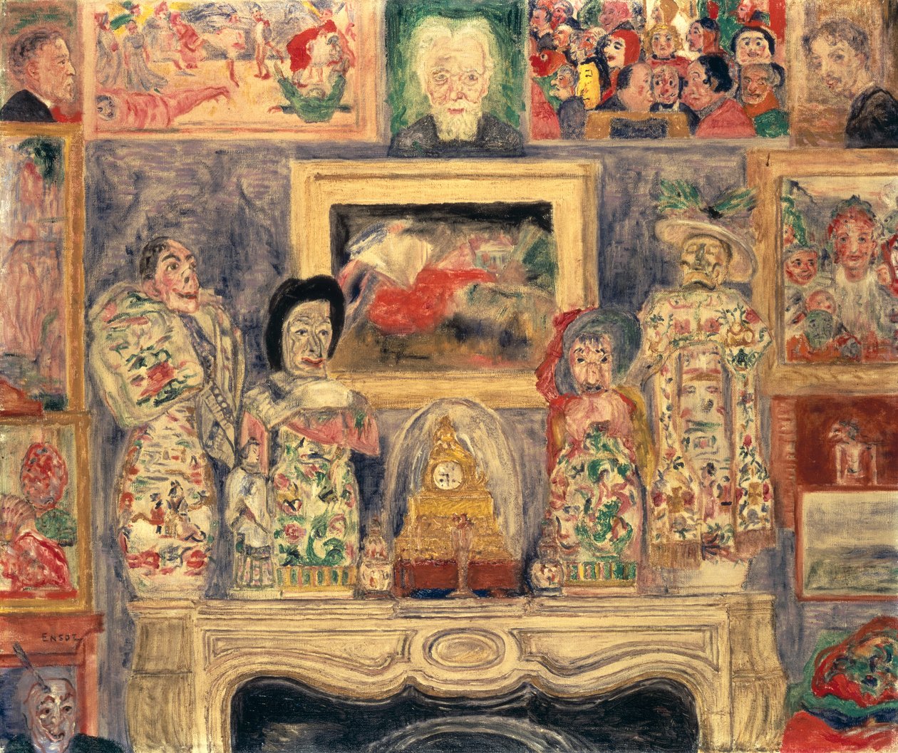 Wnętrze z trzema portretami autorstwa James Ensor