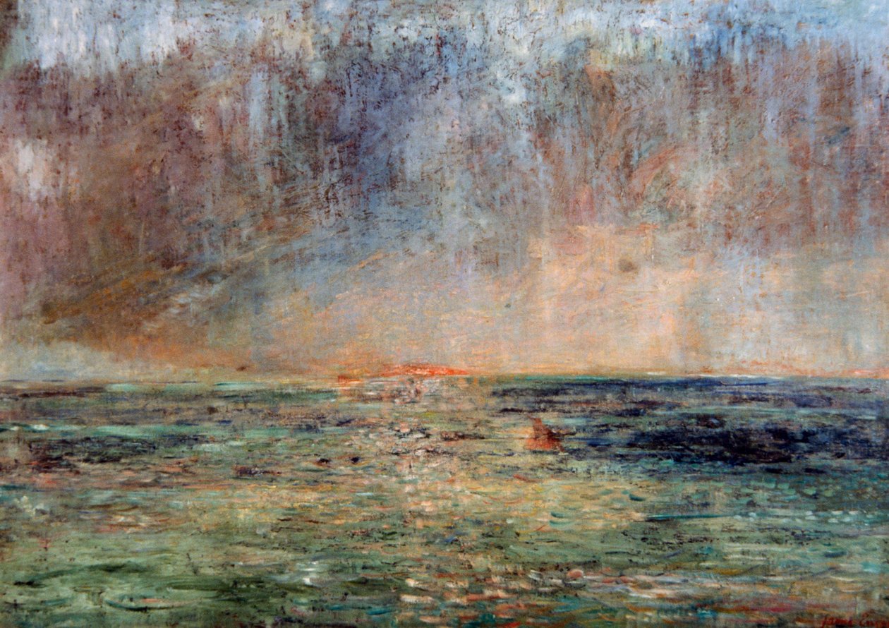 Duży pejzaż morski (zachód słońca) autorstwa James Ensor