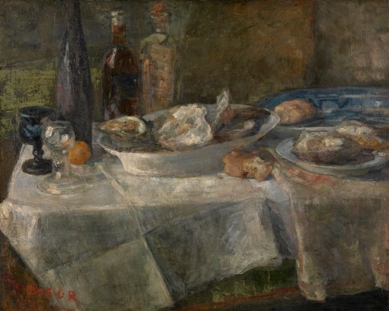 Martwa natura z ostrygami autorstwa James Ensor