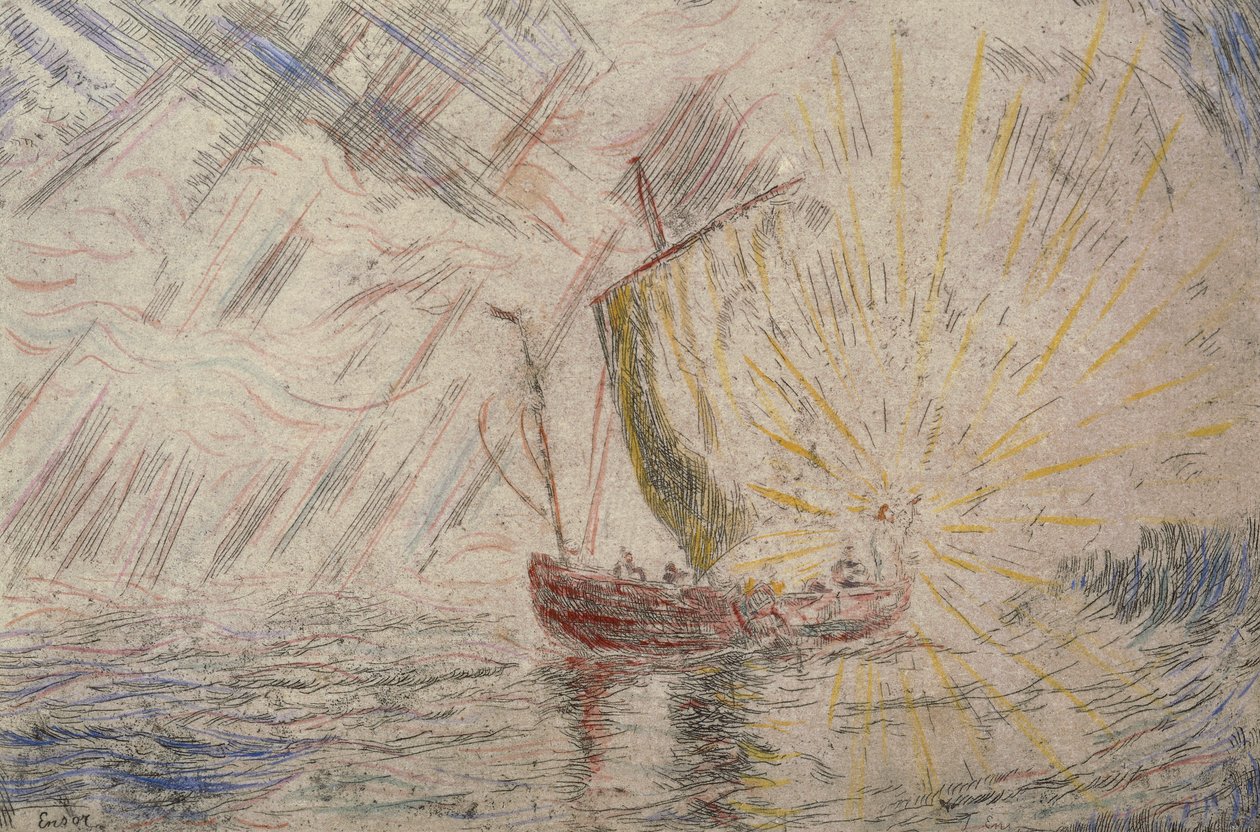 Chrystus uspokajający burzę autorstwa James Ensor