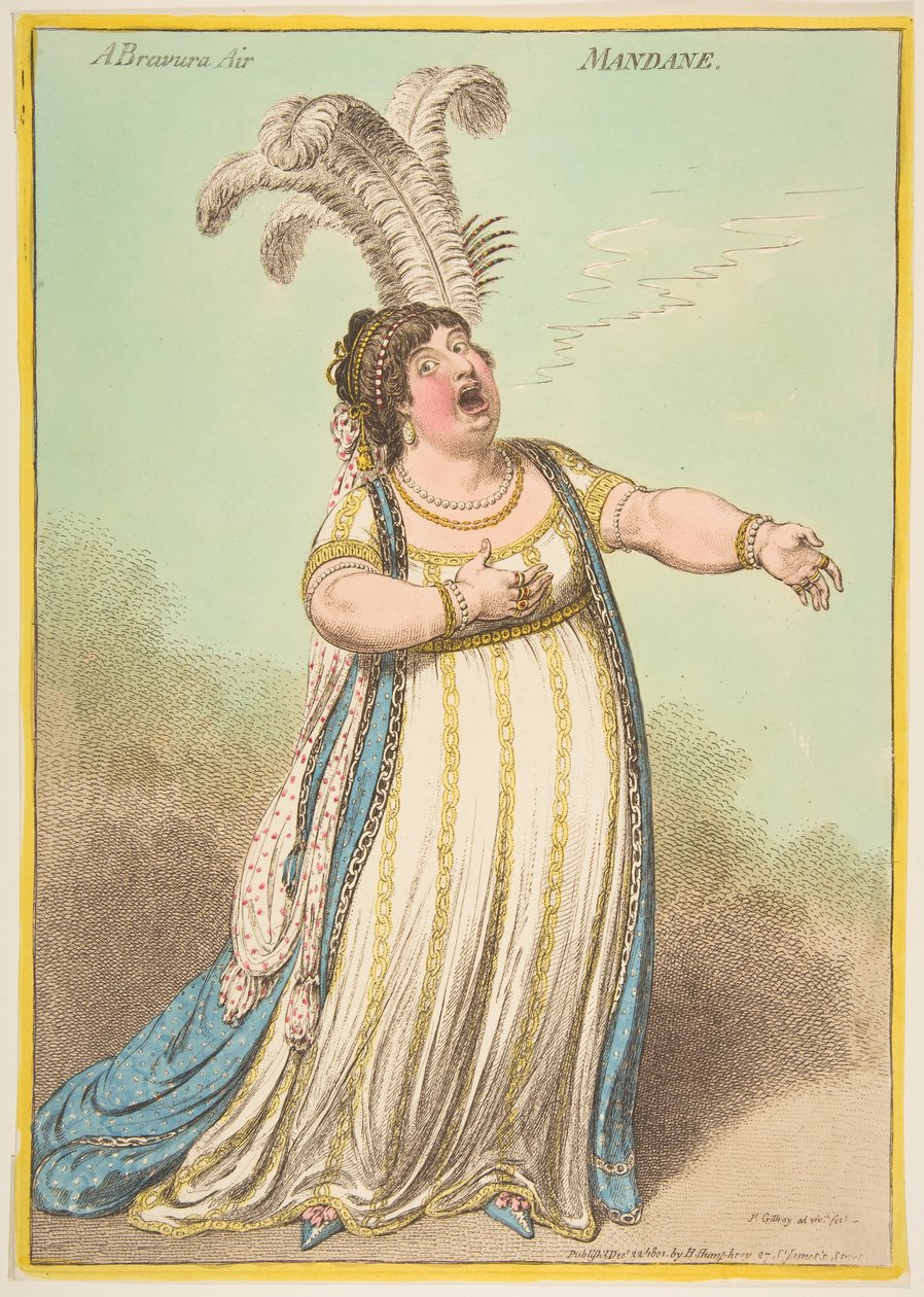 Powietrze Brawury. Mandane, 22 grudnia 1801 r. autorstwa James Gillray