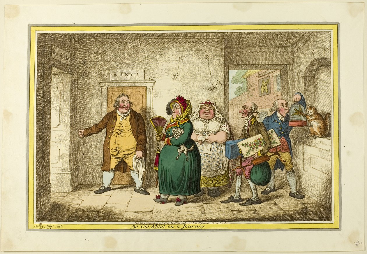 Stara panna w podróży autorstwa James Gillray