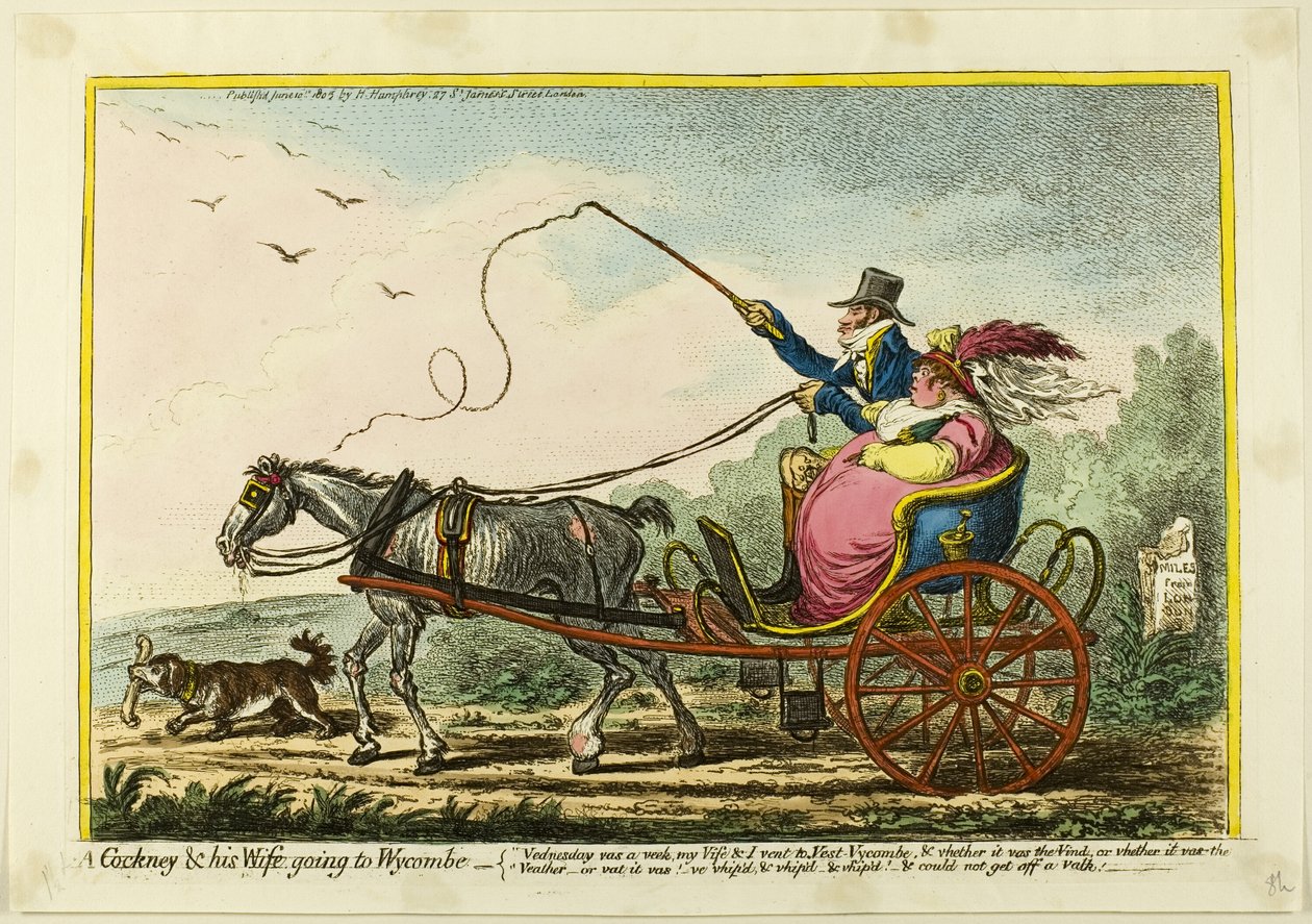 Cockney i jego żona jadą do Wycombe autorstwa James Gillray