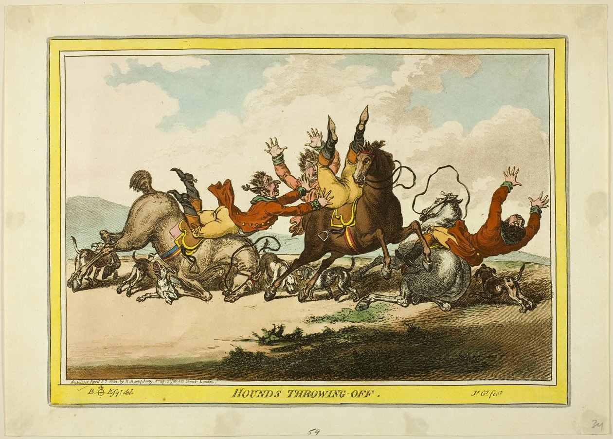 Rzucanie ogarów autorstwa James Gillray