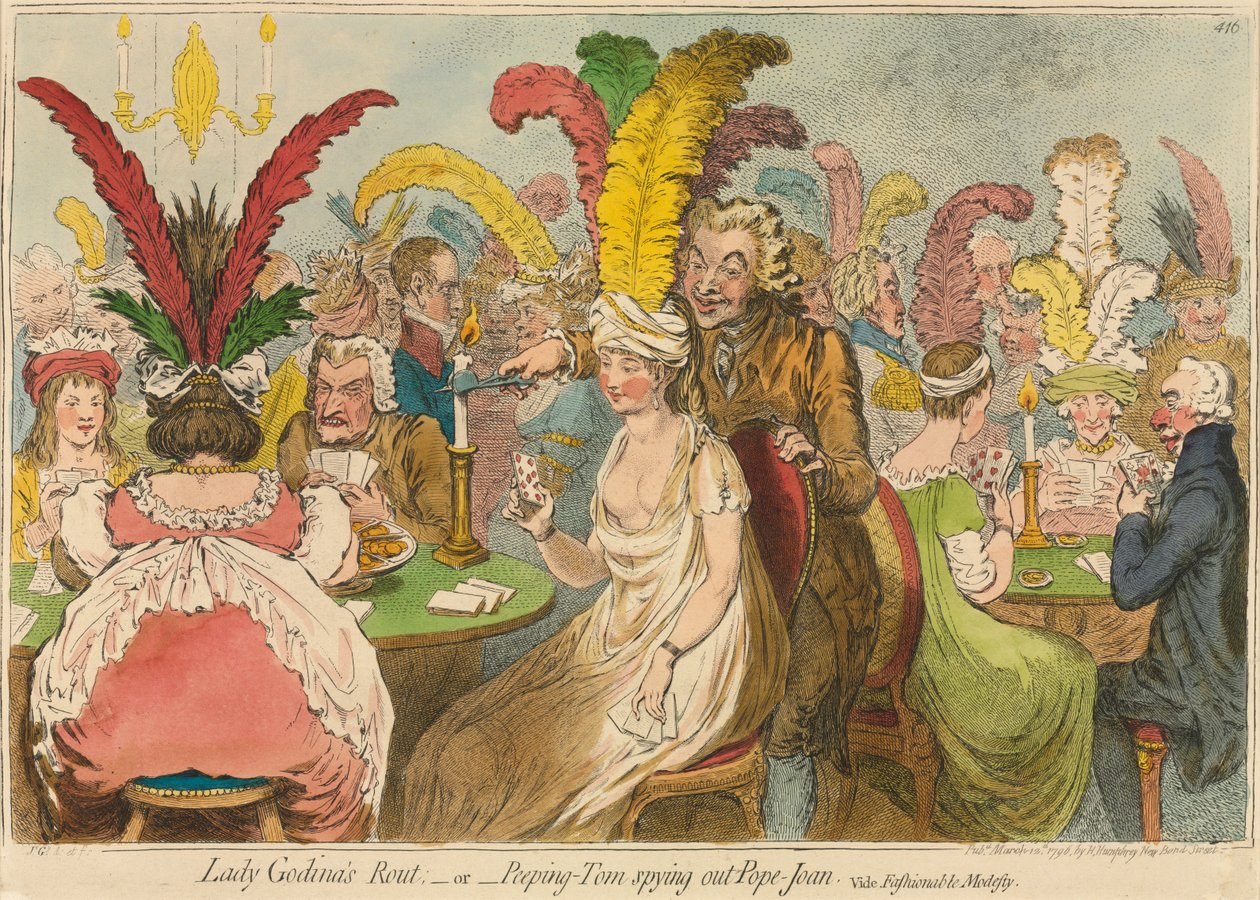 Pogrom lady Godiny;-lub-Podglądający-Tom szpieguje papieża-Joan autorstwa James Gillray