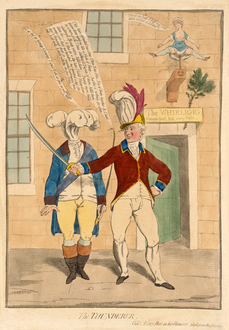 Gromowładca, wyd. 1782 (grawerowanie ręcznie kolorowane) autorstwa James Gillray