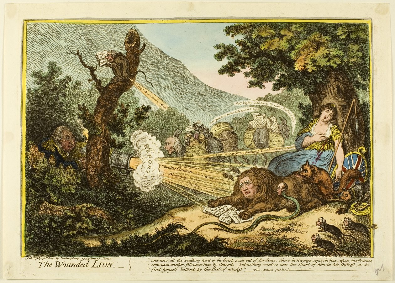 Ranny lew autorstwa James Gillray