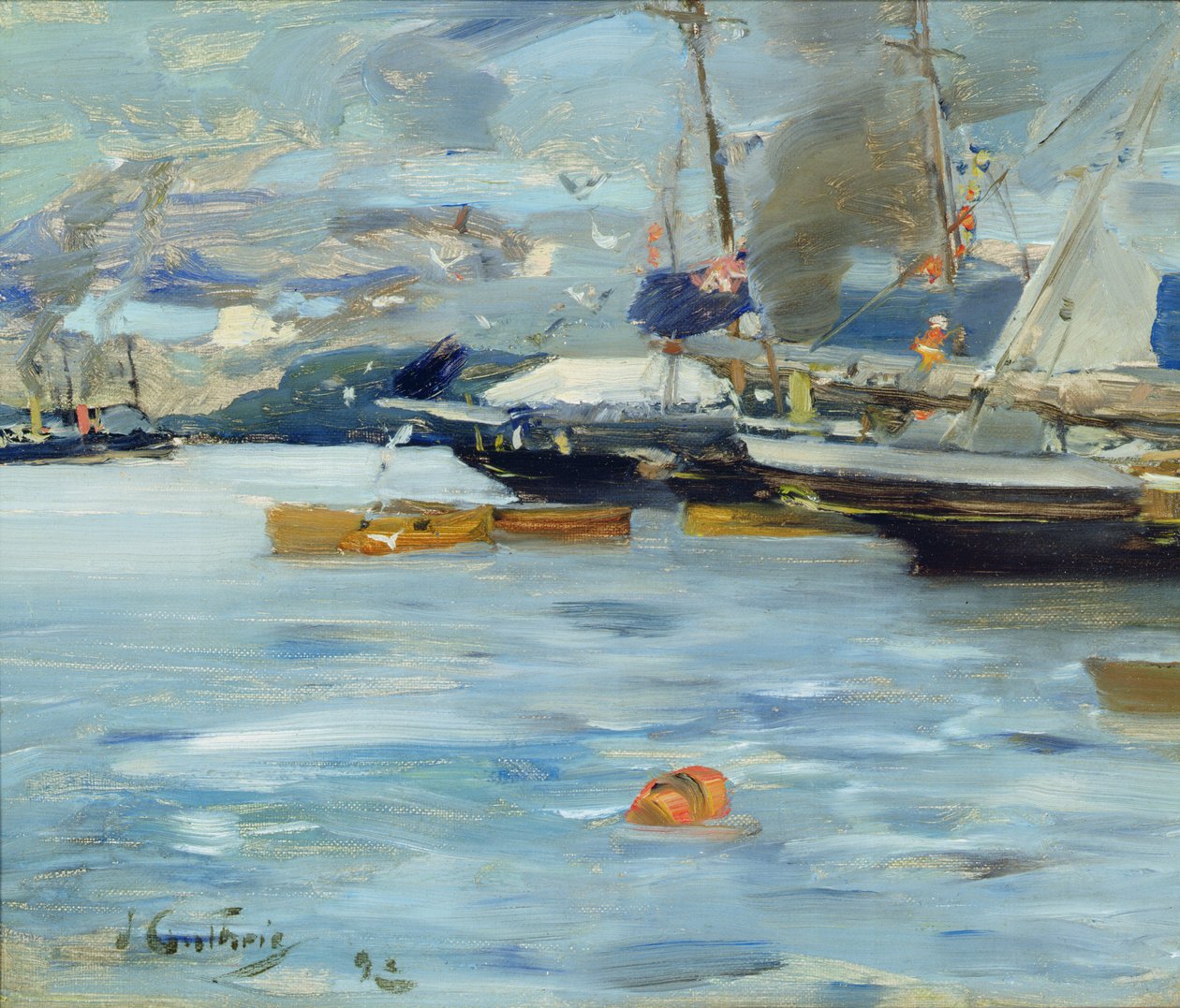 Jachty zacumowane, Oban, 1893 autorstwa James Guthrie
