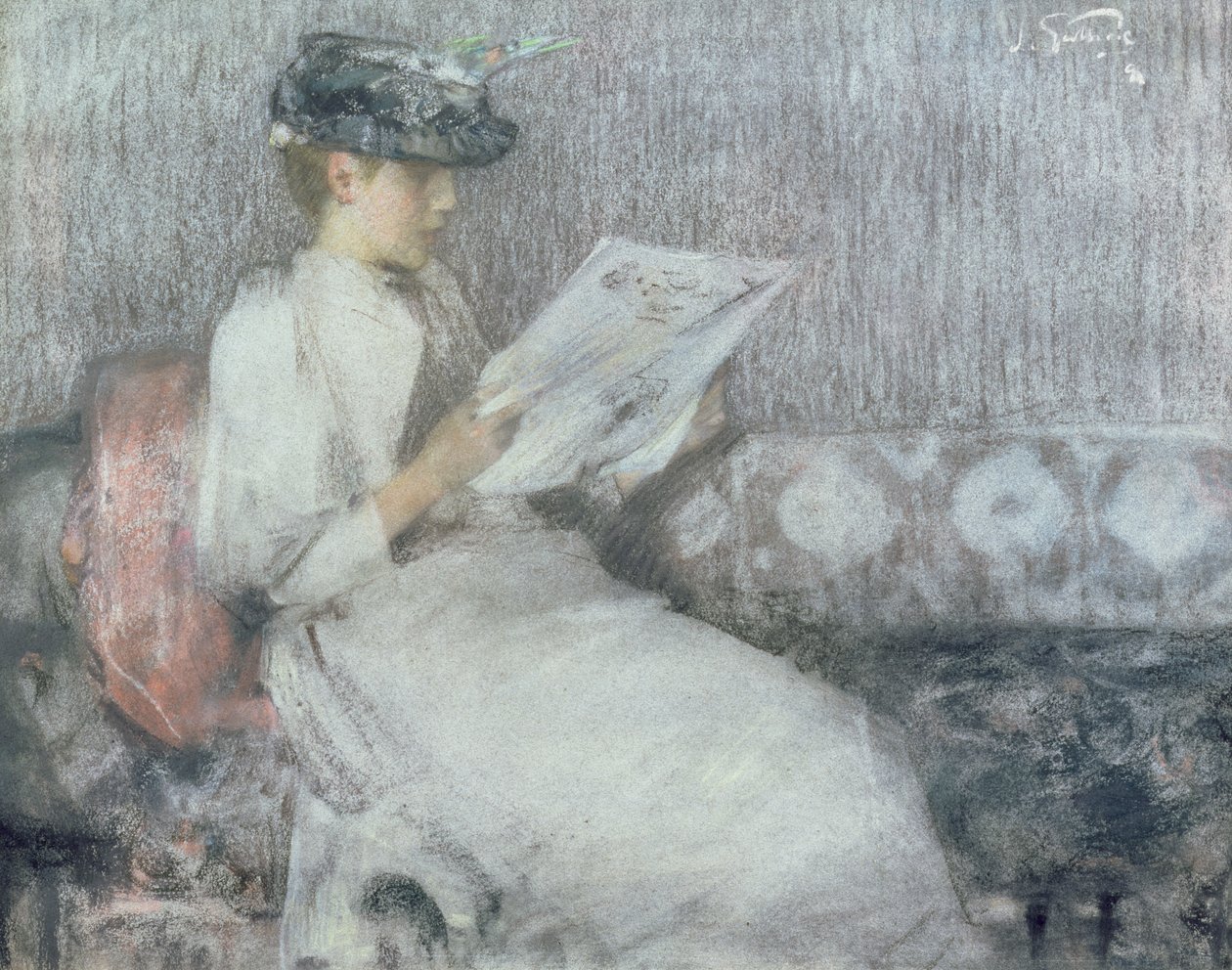 Poranna gazeta, ok. 1890-91 autorstwa James Guthrie