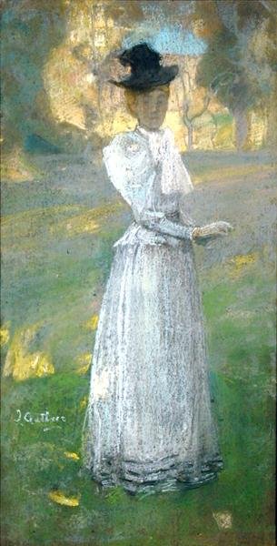 Poranny spacer (pastel na papierze) autorstwa James Guthrie
