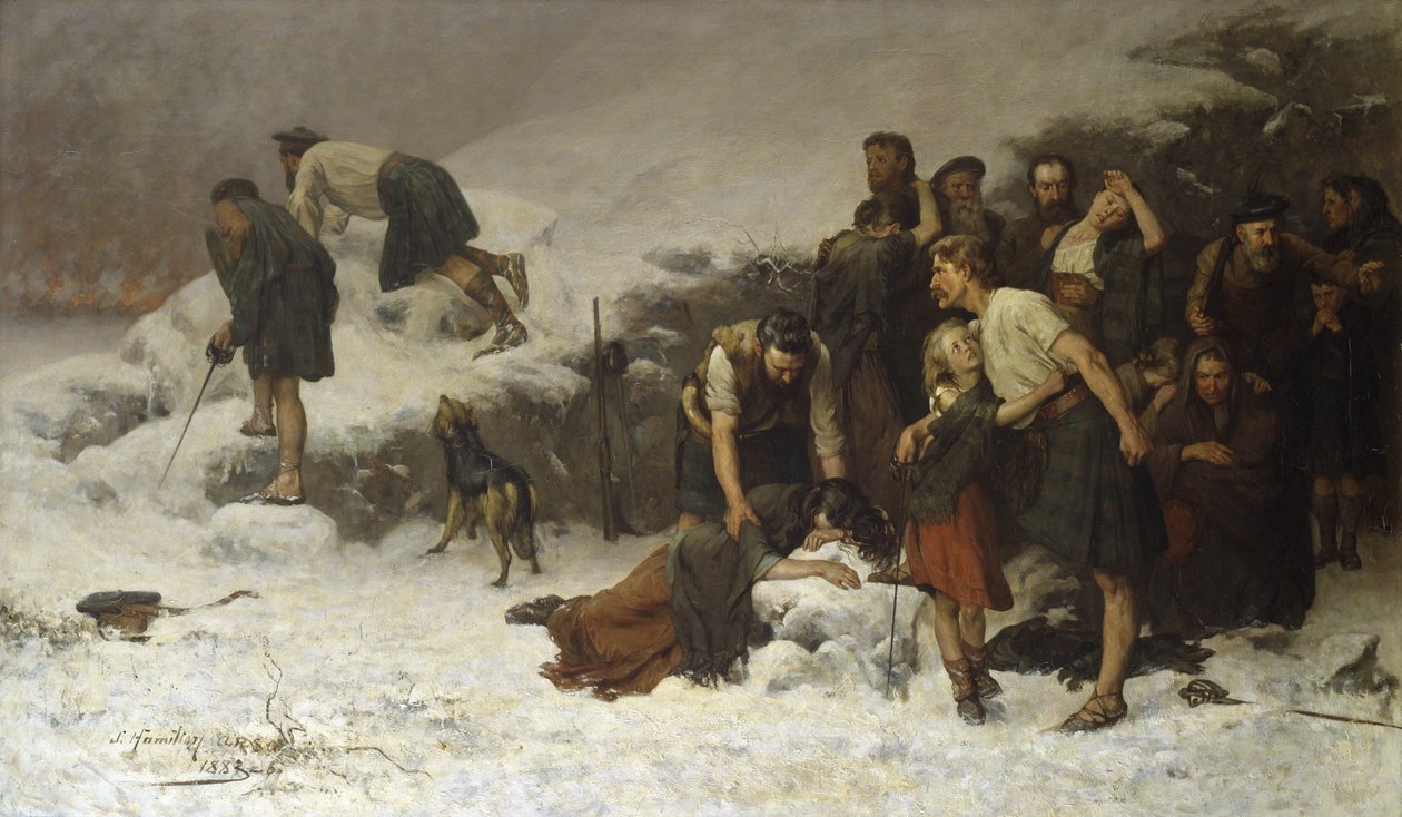 Masakra w Glencoe autorstwa James Hamilton