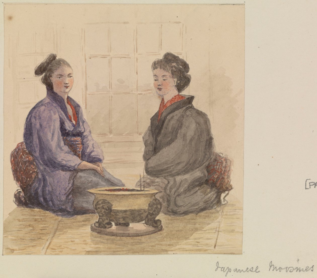 Japońskie "moosmes", ok. 1868 (akwarela) autorstwa James Henry Butt