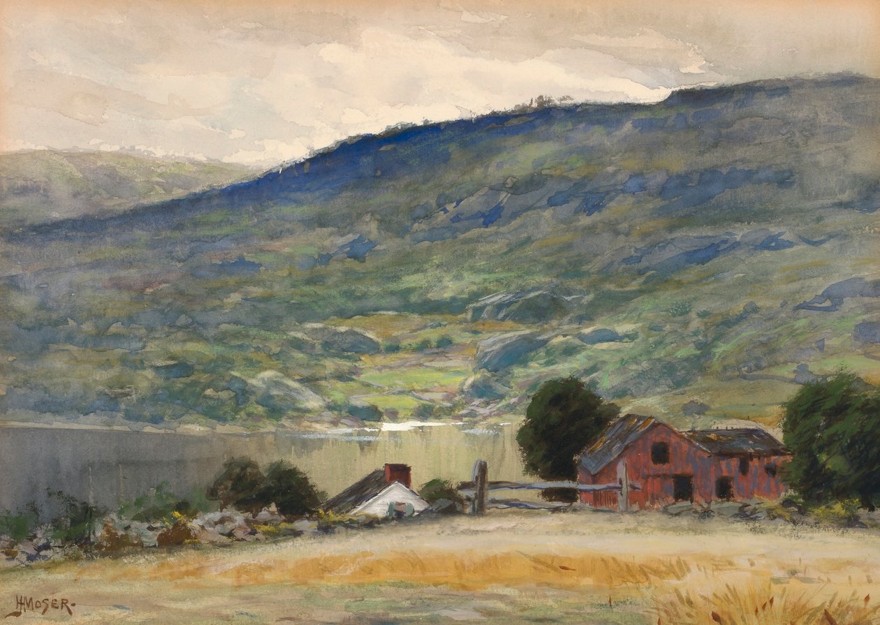 Wzgórze i jezioro autorstwa James Henry Moser