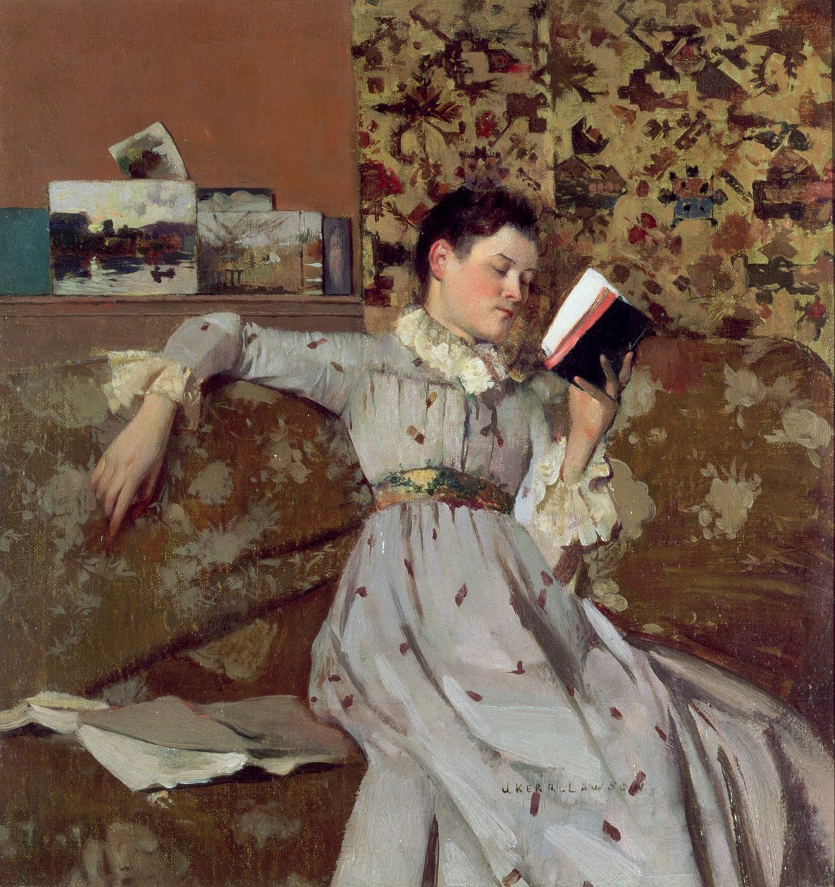 Caterina czytająca książkę, ok. 1888 r. autorstwa James Kerr Lawson