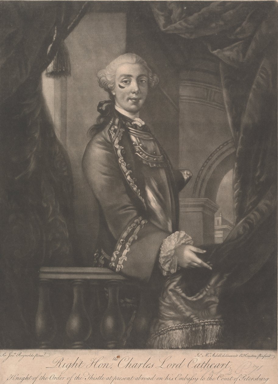 Generał porucznik Charles Schaw Cathart, 9.hrabia Cathcart autorstwa James McArdell