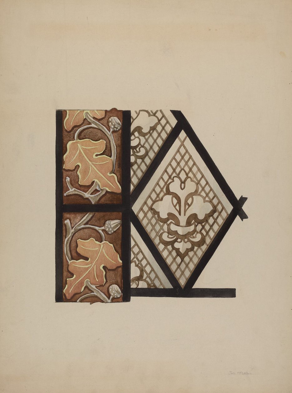 Okno ze szkła malowanego, ok. 1900 r. 1937. autorstwa James McLellan