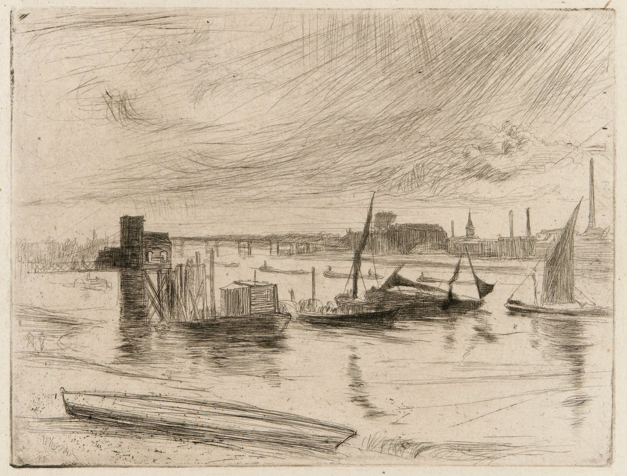 Świt Battersea (molo Cadogan) autorstwa James Abbott McNeill Whistler