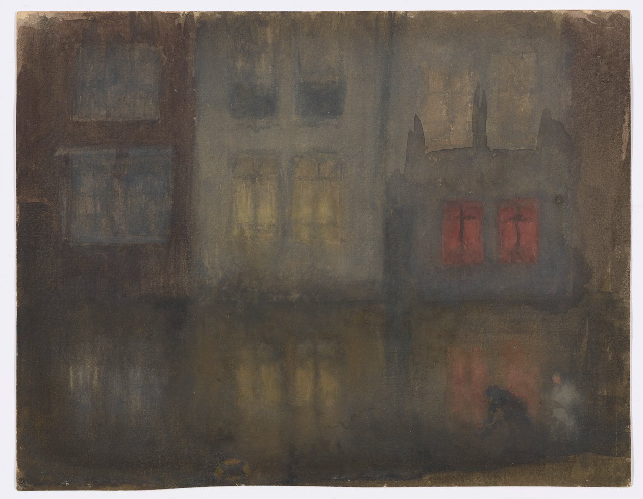 Nocturne: Kanał czarny i czerwony, Holandia autorstwa James Abbott McNeill Whistler