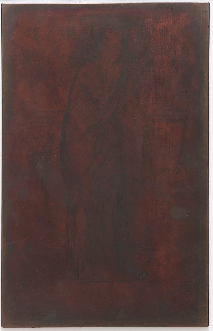 Odpoczynek modelu: płyta/blok drukarski autorstwa James Abbott McNeill Whistler