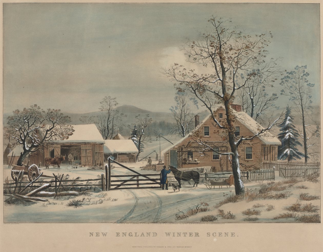 Scena zimowa Nowej Anglii autorstwa James Merritt Ives