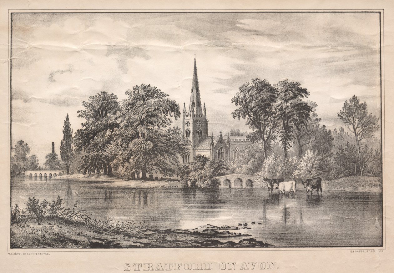 Stratford na Avon. autorstwa James Merritt Ives