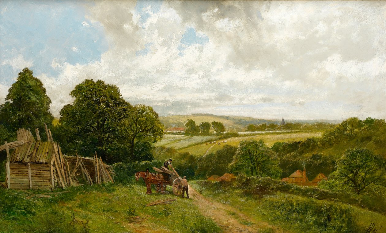 Kanał w Old Basing, Hampshire autorstwa James Peel