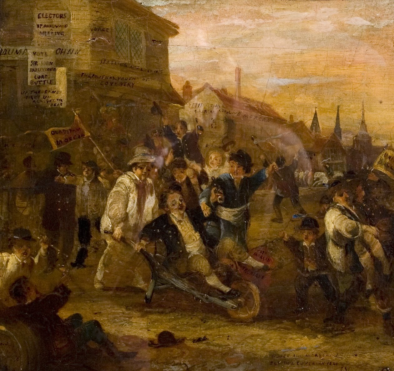 Zamieszki wyborcze w Coventry, 1861 autorstwa James Pollard