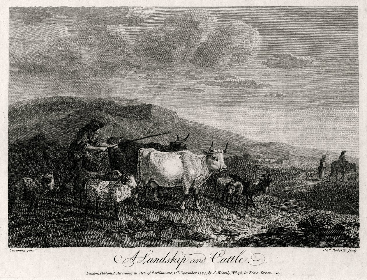 Krajobraz i bydło, 1774. autorstwa James Roberts