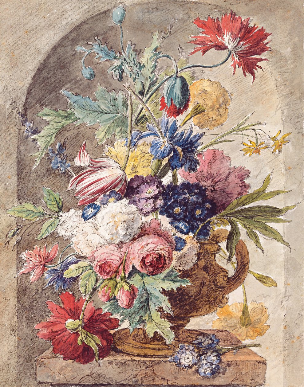 Kwiat Martwa Natura, ok. 1734 autorstwa Jan van Huysum